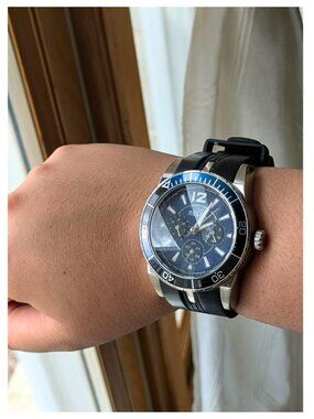 Relic ZR15593 Chronograph Watch Black Silver Stainless Steel